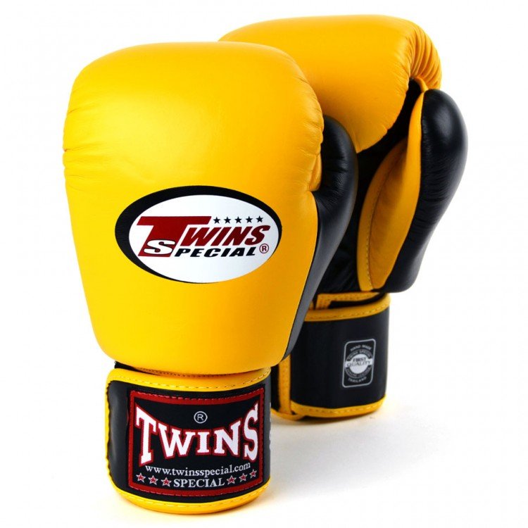 BGVL3-2T Twins 2-Tone Yellow-Black Boxing Gloves - FightstorePro