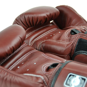 BGVL3 Twins Dark Brown Velcro Boxing Gloves - FightstorePro