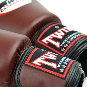 BGVL3 Twins Dark Brown Velcro Boxing Gloves - FightstorePro