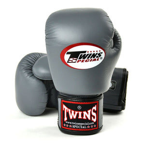 BGVL3 Twins Grey Velcro Boxing Gloves - FightstorePro