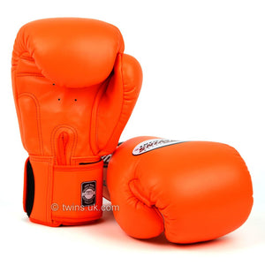 BGVL3 Twins Orange Velcro Boxing Gloves - FightstorePro