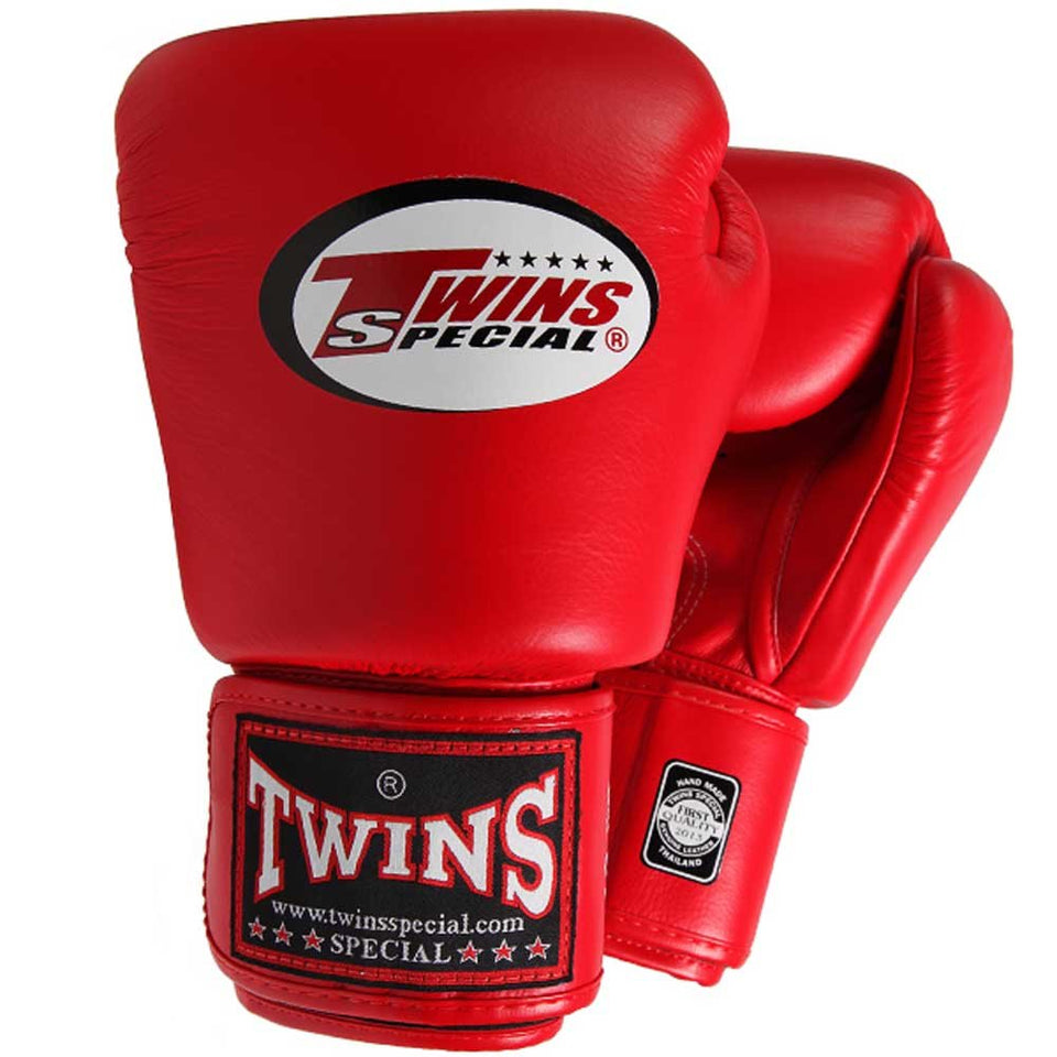 BGVL3 Twins Red Velcro Boxing Gloves - FightstorePro