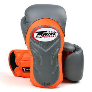 BGVL6 Twins Grey-Orange Deluxe Sparring Gloves - FightstorePro