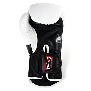 BGVL6 Twins White-Black Deluxe Sparring Gloves - FightstorePro