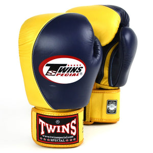 BGVL8 Twins Navy-Gold 2-Tone Boxing Gloves - FightstorePro