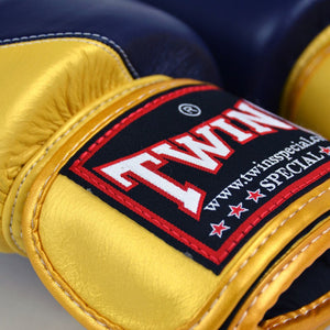 BGVL8 Twins Navy-Gold 2-Tone Boxing Gloves - FightstorePro