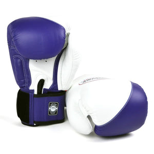 BGVL8 Twins White-Purple 2-Tone Boxing Gloves - FightstorePro