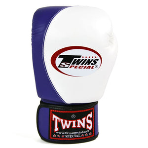 BGVL8 Twins White-Purple 2-Tone Boxing Gloves - FightstorePro