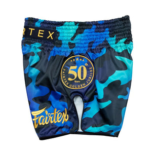 BS1916 Fairtex Golden Jubilee Luster Muaythai Shorts - FightstorePro