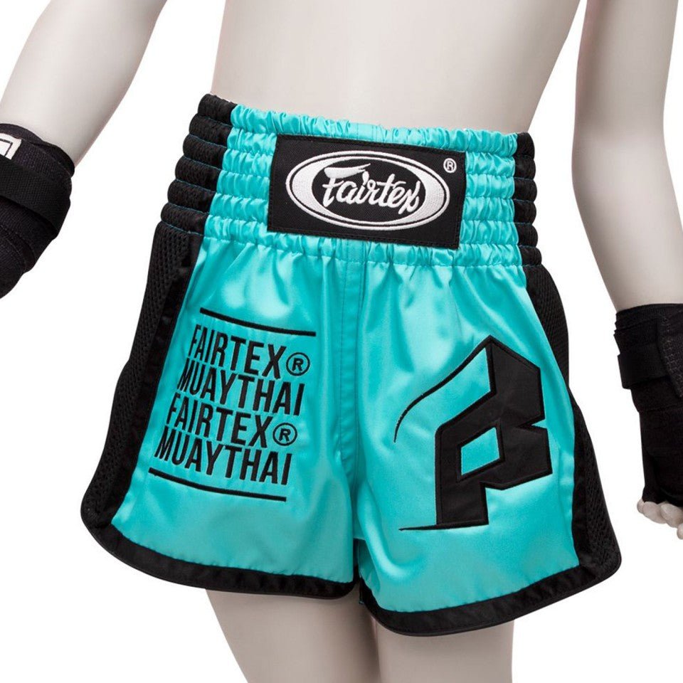 BSK2107 Fairtex Kids Muay Thai Shorts Turquoise - FightstorePro