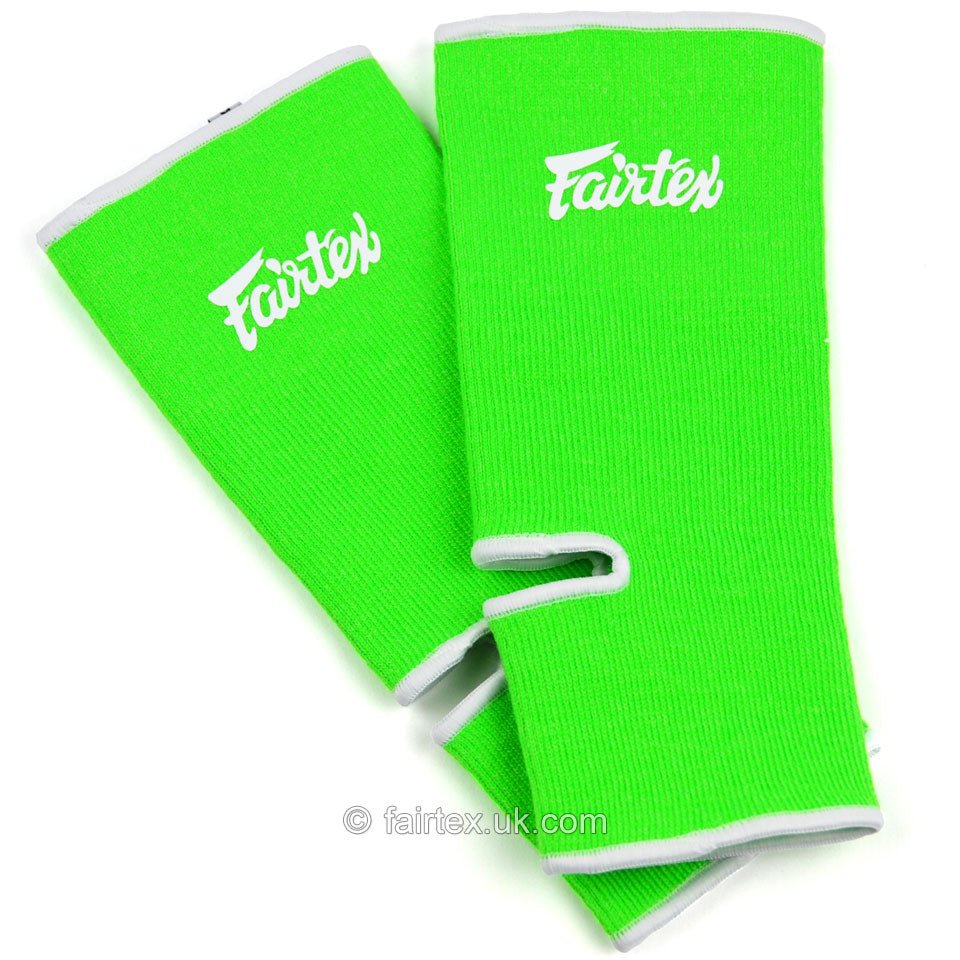 Fairtex AS1 Ankle Supports Green White - FightstorePro