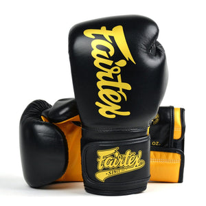 Fairtex BGV18 Super Sparring Boxing Gloves - Black/Gold - FightstorePro