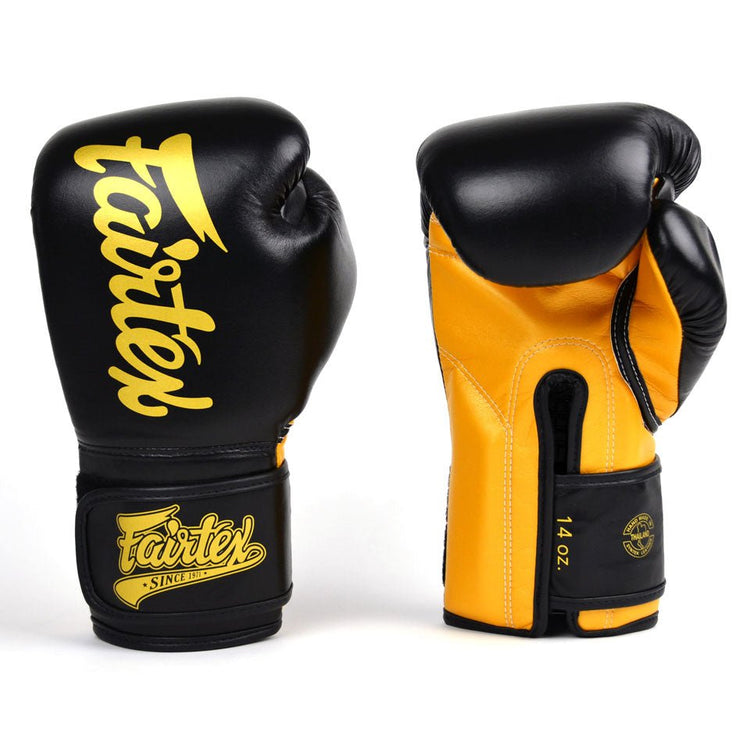 Fairtex BGV18 Super Sparring Boxing Gloves - Black/Gold - FightstorePro
