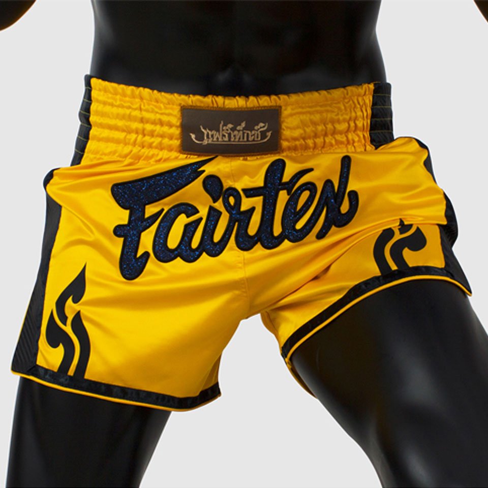 Fairtex BS1701 Slim Cut Muay Thai Shorts - Yellow - FightstorePro