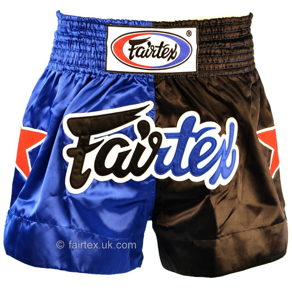 Fairtex BS84 Classic Blue-Black Muay Thai Fight Shorts - FightstorePro