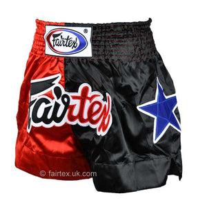 Fairtex BS85 Classic Red-Black Muay Thai Fight Shorts - FightstorePro