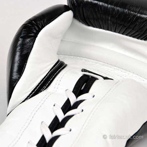 Fairtex Lace-up Sparring Gloves - Black-White - FightstorePro