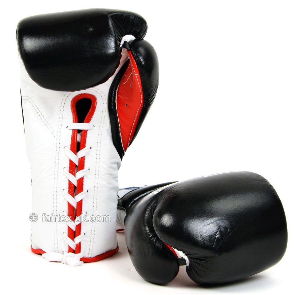 Fairtex Mexican Lace-Up Gloves BGL7 - Black 12oz - FightstorePro