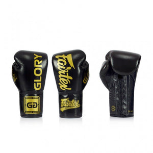 Fairtex X Glory Lace Boxing Gloves - Black - FightstorePro