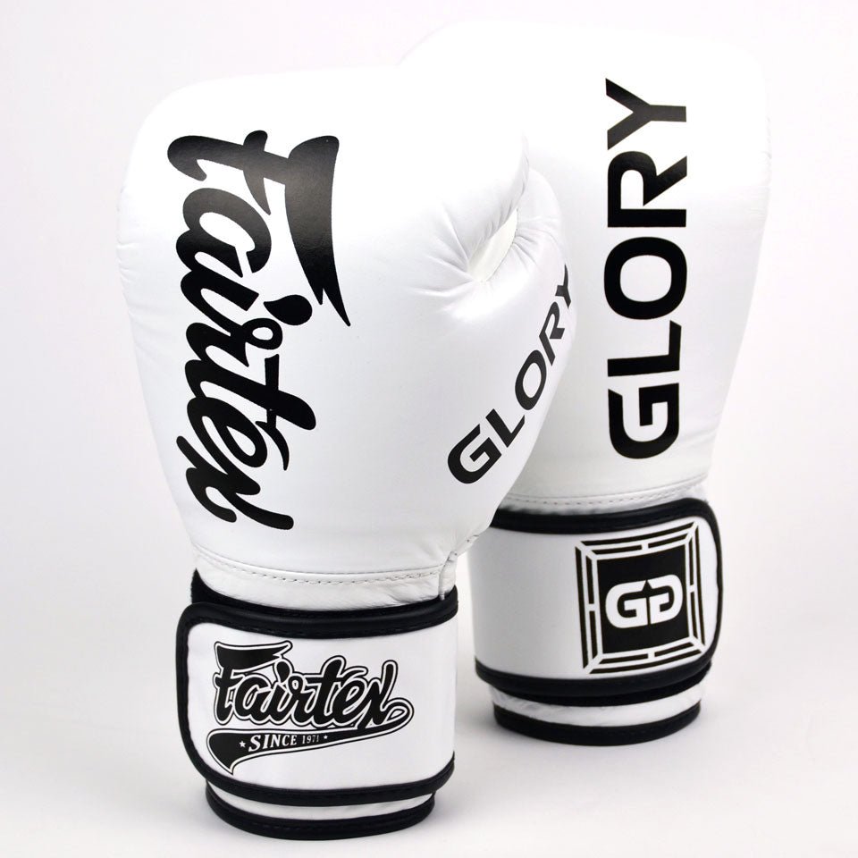 Fairtex X Glory Velcro Boxing Gloves - White - FightstorePro