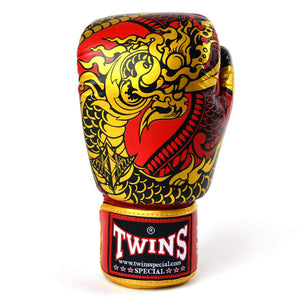 FBGVL3-52 Twins Red-Gold Nagas Boxing Gloves - FightstorePro