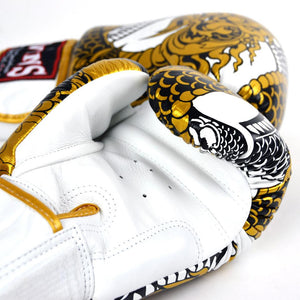 FBGVL3-52 Twins White-Gold Nagas Boxing Gloves - FightstorePro