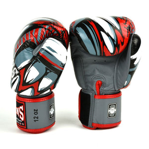 FBGVL3-55 Twins Grey-Red Demon Boxing Gloves - FightstorePro