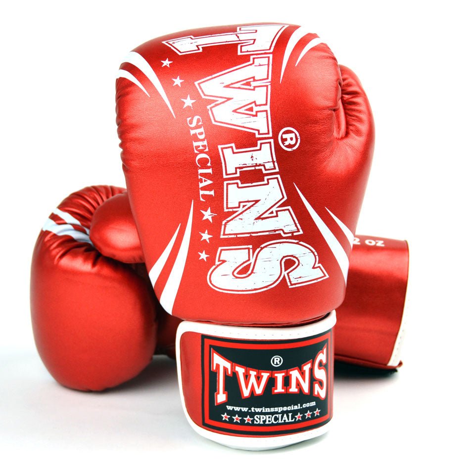 FBGVS3-TW6 Twins Metallic Red Synthetic Boxing Gloves - FightstorePro