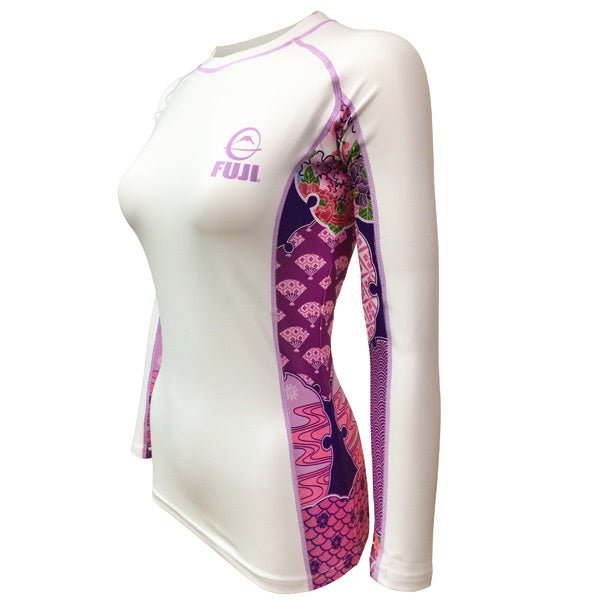 Fuji Sports Women's Kimono Rash Guard White Pink - FightstorePro