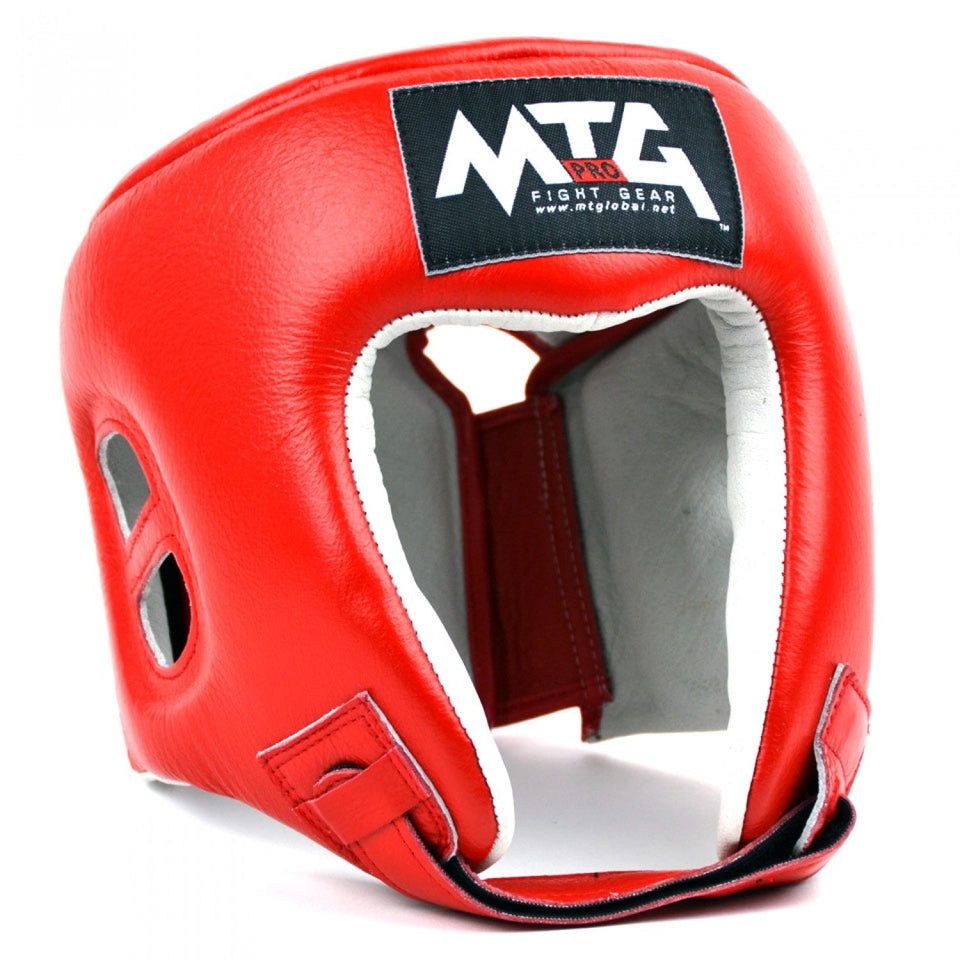 HG1 MTG Pro Red Open Face Headguard - FightstorePro