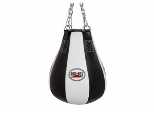 Pro Box Black-White Leather Heavy Maize Bag - FightstorePro