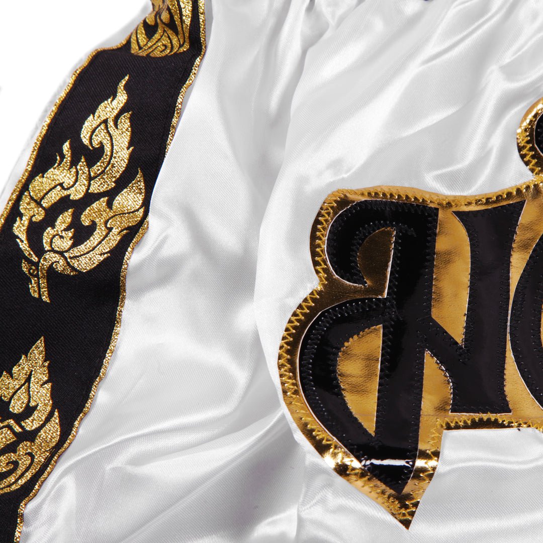 Raja Classic Muay Thai Shorts - White - FightstorePro