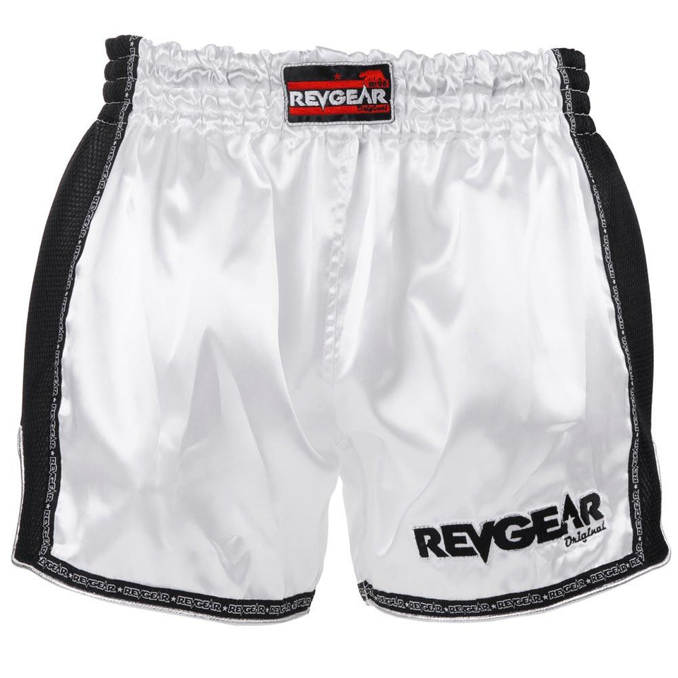 Revgear Original Muay Thai Shorts - White - FightstorePro