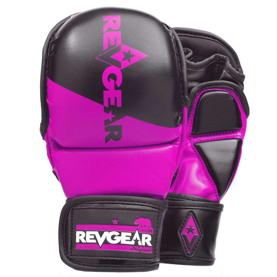 Revgear PINNACLE MMA SPARRING GLOVES - BLACK/PINK - FightstorePro