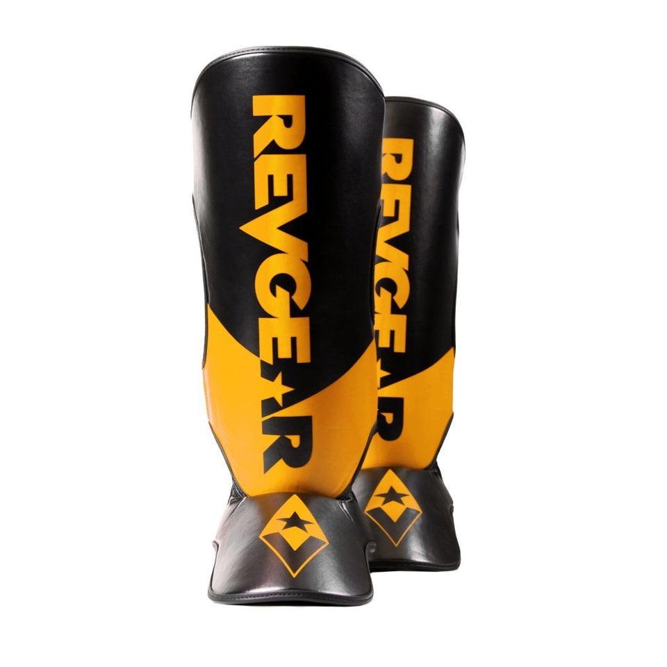 Revgear Pinnacle Shin Guards - Black/Gold - FightstorePro