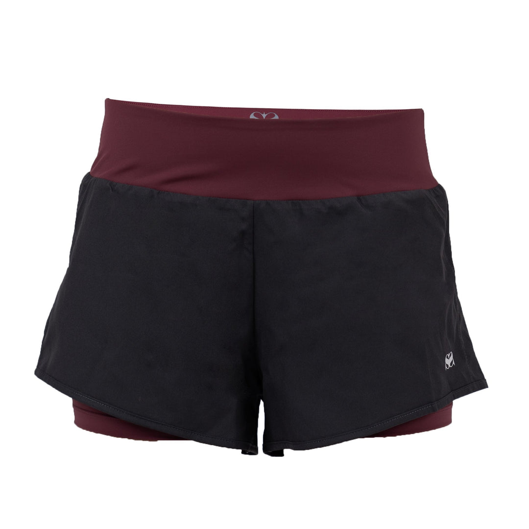 Scramble Hearts Combination Shorts - Grey/Burgundy - FightstorePro