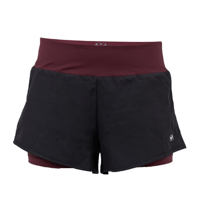Scramble Hearts Combination Shorts - Grey/Burgundy - FightstorePro