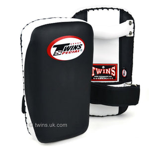 Twins KPMC-14 Small Microfibre Thai Kick Pads - Black/White - FightstorePro