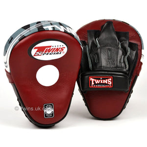 Twins PML-10 Deluxe Curved Focus Mitts Burgundy - FightstorePro