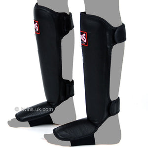 Twins Slim Thai Shinguards Black - FightstorePro