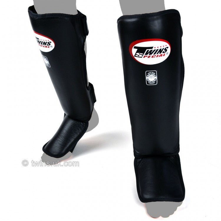 Twins Slim Thai Shinguards Black - FightstorePro