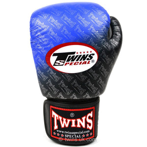 Twins Special Boxing Gloves Black-Blue Fade - FightstorePro