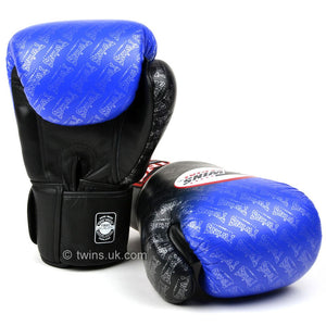 Twins Special Boxing Gloves Black-Blue Fade - FightstorePro