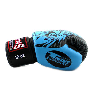 Twins Special Boxing Gloves - Sky Blue Wolf - FightstorePro