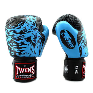 Twins Special Boxing Gloves - Sky Blue Wolf - FightstorePro