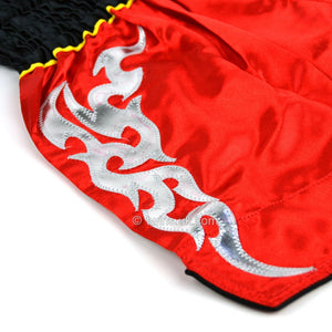 Twins TWS-006 Red-Black Muay Thai Shorts - FightstorePro