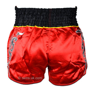 Twins TWS-006 Red-Black Muay Thai Shorts - FightstorePro