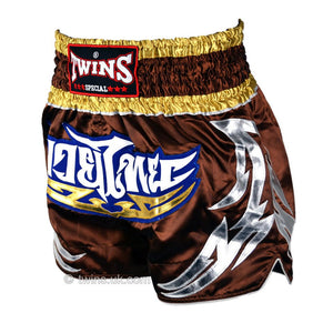 Twins TWS-010 Brown Muay Thai Shorts - FightstorePro