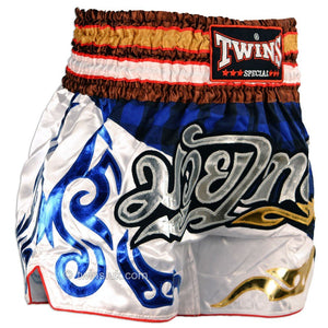 Twins TWS-852 Blue Tartan Muay Thai Shorts - FightstorePro