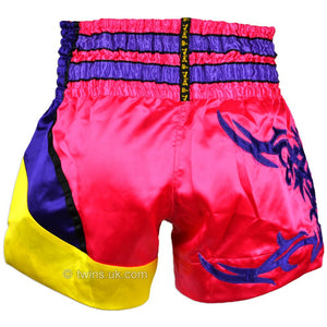 Twins TWS-884 Pink Purple Muay Thai Shorts - FightstorePro